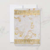 Invitation Or Argent Marbre Mariage Réponse RSVP (Dos)