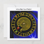 Invitation OR ASTRAL LABYRINTH Zodiac Graphique noir bleu (Devant)