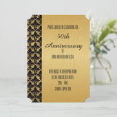 Invitation Or avec or et bordure noire 50e anniversaire (Debout devant)