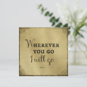 Invitation Or avec Verse Bible Où que vous alliez... (Debout devant)