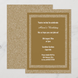 Invitation Or Blanc bronze Moderne Anniversaire Personnalisé