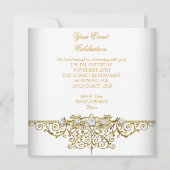 Invitation Or Blanc Crème Argentée Élégante Soirée (Dos)