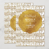 Invitation Or Blanc Égyptien Égypte Mariage Glamour Moderne C (Devant / Derrière)