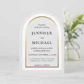 Invitation Or blanc et mariage noir (Debout devant)
