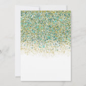Invitation Or Blanc et Paillettes de Teal Moderne Coastal Swe (Dos)