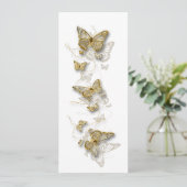 Invitation Or blanc mariage anniversaire fiançailles (Debout devant)