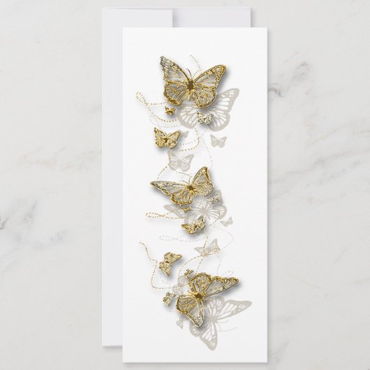 Invitation Or blanc mariage anniversaire fiançailles (Devant)