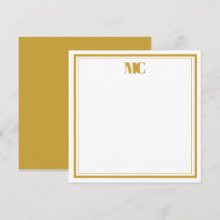 Or Blanc Moderne Minimaliste Monogramme Deux Front