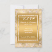 Invitation Or Blanc Rose dentelle Simple Toutes les Occassion (Devant)