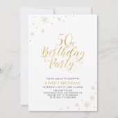 Invitation Or & Blanc | Soirée d'anniversaire 50 ans chic mod (Devant)