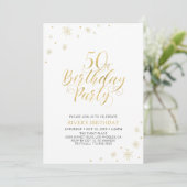 Invitation Or & Blanc | Soirée d'anniversaire 50 ans chic mod (Debout devant)