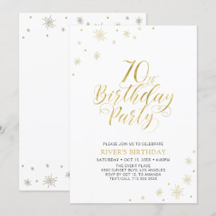 Invitation Or & Blanc   Soirée d'anniversaire chic et moderne
