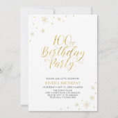 Invitation Or & Blanc | Soirée d'anniversaire chic et moderne (Devant)