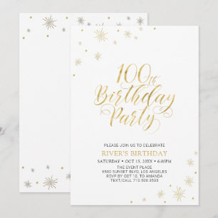 Invitation Or & Blanc   Soirée d'anniversaire chic et moderne