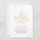 Invitation Or & Blanc | Soirée d'anniversaire chic et moderne (Devant)