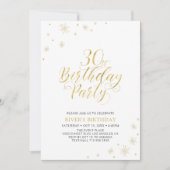 Invitation Or & Blanc | Soirée d'anniversaire chic et moderne (Devant)