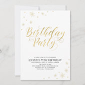 Invitation Or & Blanc | Soirée d'anniversaire Moderne et Chic (Devant)