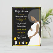 Invitation Or bleu personnalisable | Enceinte téléchargeable (Debout devant)