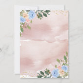 Invitation Or Blush Floral Géométrique Fête des mariées moder (Dos)