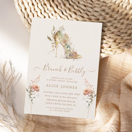 Invitation or boho stiletto chaussure bridal brunch invitatio