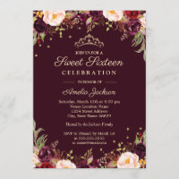 Or Bourgogne Élégant Sweet sixteen Floral