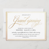 Invitation or calligraphie élégante Grand Ouverture (Devant)
