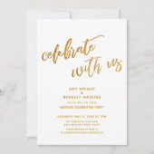 Invitation Or Célébrez avec nous Réception de Mariage Blanc (Devant)