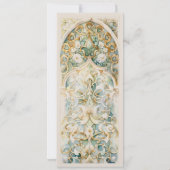 Invitation Or céleste et Mariage islamique Jade (Dos)