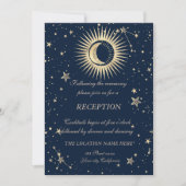 Invitation Or Céleste Soleil Et Lune Étoiles (Devant)