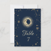 Invitation Or Céleste Soleil Et Lune Étoiles (Dos)