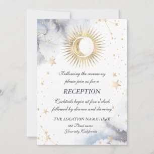 Invitation Or céleste Soleil, Lune, Étoiles