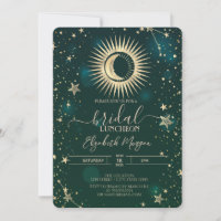 Or Céleste Soleil Lune Étoiles Déjeuner Vert