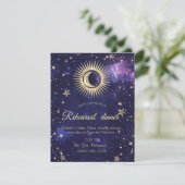 Invitation Or céleste Soleil, Lune, Étoiles Violet (Debout devant)