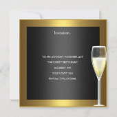 Invitation Or Champagne Noir 40e Anniversaire (Dos)