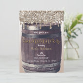 Invitation Or Champagne Paillettes Coulée Rustique Quinceañer (Debout devant)