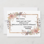 Invitation Or Champagne Vous serez ma dame d'honneur (Dos)