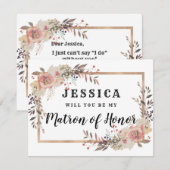 Invitation Or Champagne Vous serez ma dame d'honneur (Devant / Derrière)