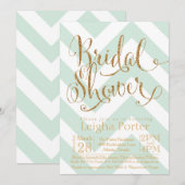 Invitation Or Chevron de menthe d'invitation de Fête de la (Devant / Derrière)