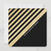 Invitation Or chic moderne et douche ou dîner noire (Dos)