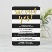 Invitation Or chic | Partie d'engagement Gras en bande noire (Debout devant)