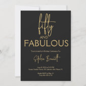 Invitation Or Cinquante et Fantastique Script Fête d'annivers (Devant)