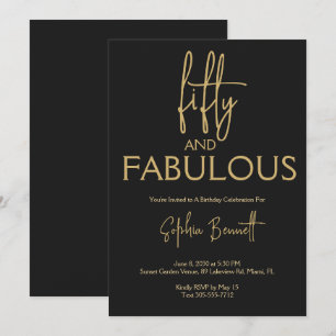 Invitation Or Cinquante et Fantastique Script Fête d'annivers