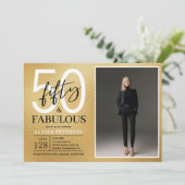 Invitation Or Cinquante & Fabuleux Script 50e Anniversaire Ph (Debout devant)