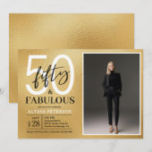 Invitation Or Cinquante & Fabuleux Script 50e Anniversaire Ph (Devant / Derrière)