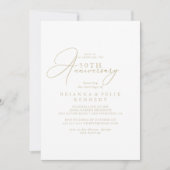 Invitation Or Classe Chic 50e Anniversaire de Mariage (Devant)