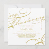 Invitation Or croisé moderne de baptême préétabli religieux (Devant)