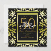 Invitation Or damé Glamour pour les 50 ans de mariage (Devant)