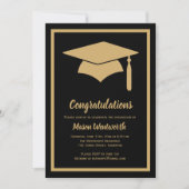 Invitation Or de Faux de félicitations/invitation noire de (Devant)