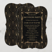 Invitation Or de Hollywood Gatsby enterrement de vie de garço (Devant / Derrière)