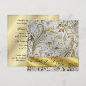 Invitation Or de l'invitation du 50e Mariage (Devant / Derrière)